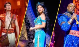 图片：第一次看到英国和爱尔兰的迪斯尼阿拉丁之旅，由加文·亚当斯、苔丝狄蒙娜·卡萨贝尔、尤卡伊·乌什主演