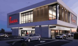 Chick-fil-A开设了两层楼的免下车餐厅，通过滑槽送餐，新的无电梯餐厅